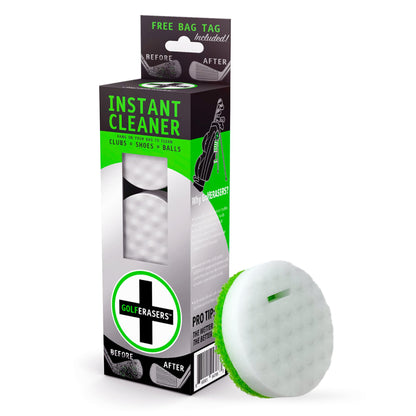 GolfERASERS Instant Golf Eraser with Bag Tether Premium Dual-Sided Sponge for Cleaning Clubs Shoes & Golf Balls - Golf Club Cleaner Golf Ball Cleaner Golf Club Groove Cleaner 6 Pack
